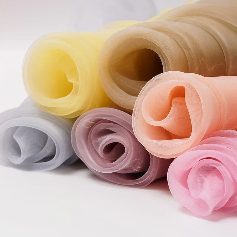 Sheer Organza Fabric Roll - Wedding Party Decoration Material for Romantic Events & Birthday Decor