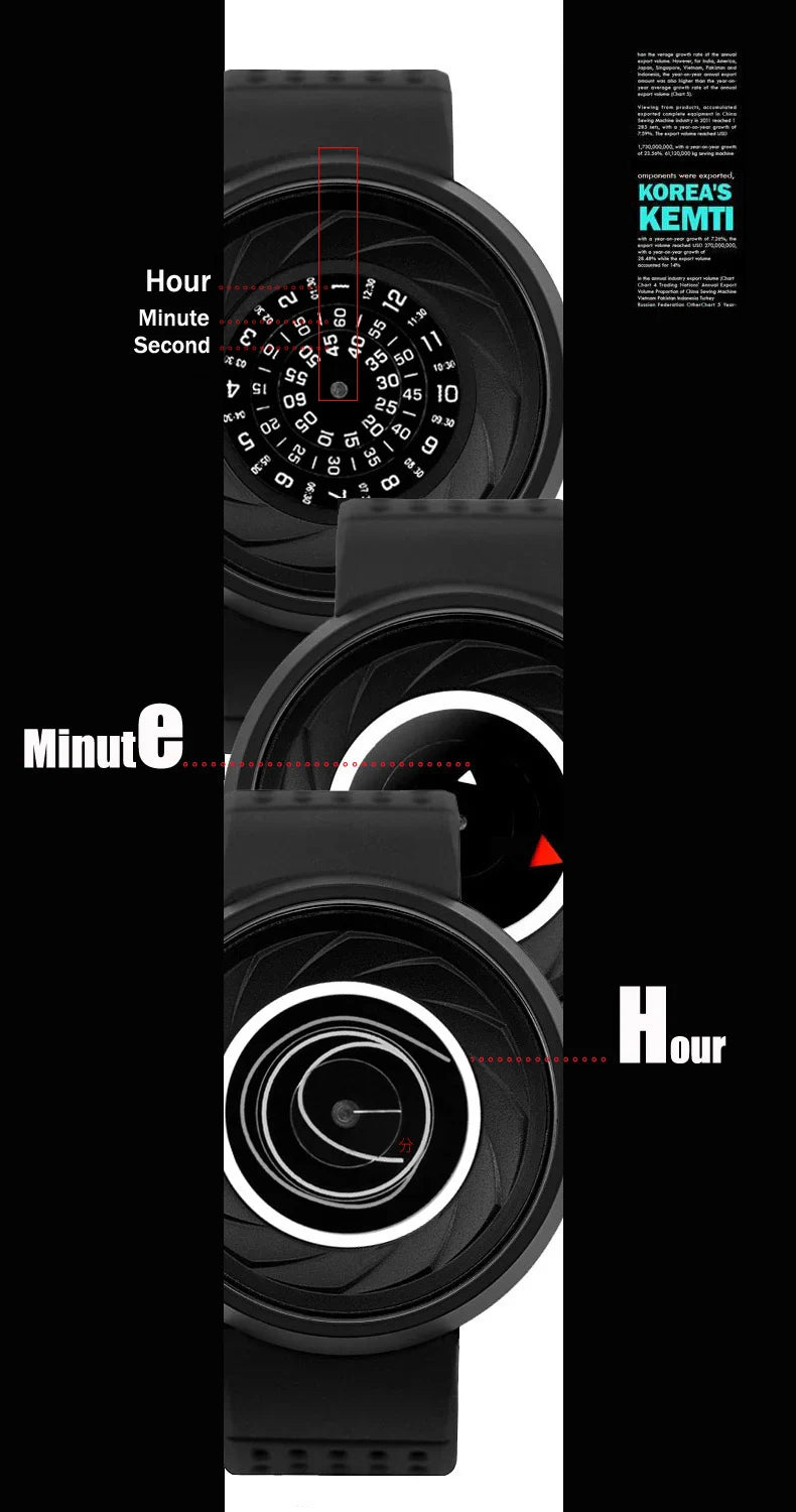 2023 Enmex Men’s Creative Industrial Quartz Watch — Digital Design Light Sports Fashion Wristwatch
