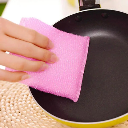 4Pcs Nonstick Kitchen Cleaning Pads - Oil Absorbing Scouring Cloths Sponge Towels for Dish Washing, Bowls & Cookware