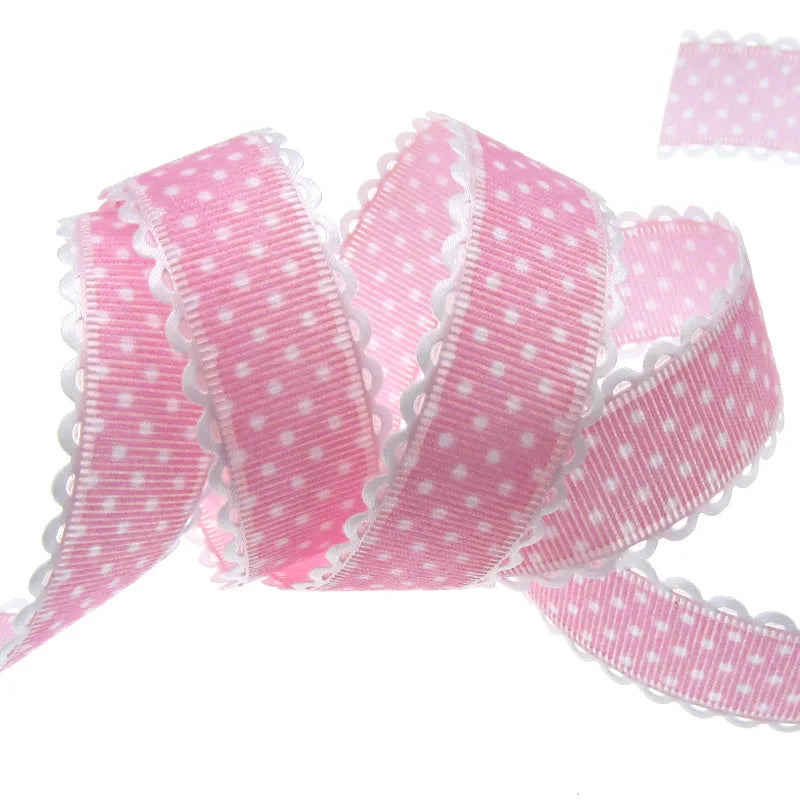 Polka Dot Lace Ribbon Roll - 20 Yards 1 Inch DIY Craft, Gift Wrapping & Scrapbooking Decoration Fabric