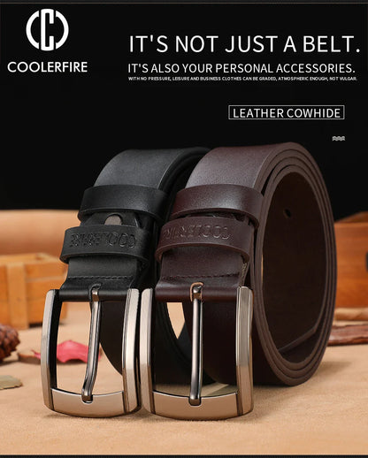Men's High-Quality Genuine Leather Belt – Luxury Designer Cowskin Fashion Strap for Jeans & Cowboy Style