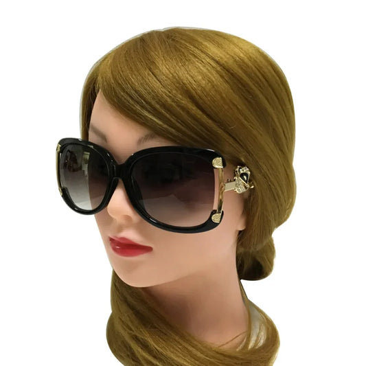 Women Luxury Oval Sunglasses - Vintage Gold Fox Alloy Frame Designer Eyewear In 4 Colors