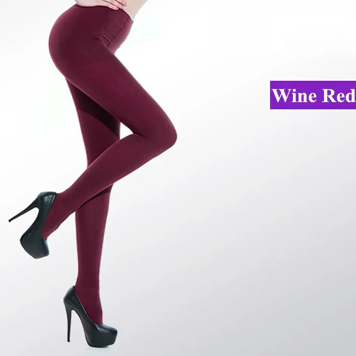 Women’s Black 120D Opaque Tights – Seamless Warm Nylon Pantyhose, Thick Winter Stockings for Spring & Autumn Footed Legwear