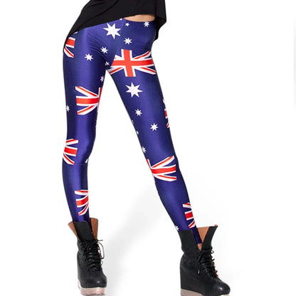 Women Summer Cartoon Print Leggings – Mermaid Galaxy Animal Donald Duck High Waist Stretch Slim Fit Milk Silk Pants L-1467