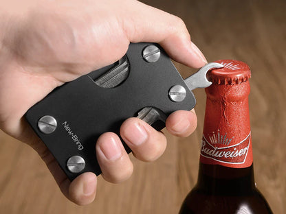 NewBring Multi-Functional Metal Money Clip – Men's Credit Card Wallet & Key Holder