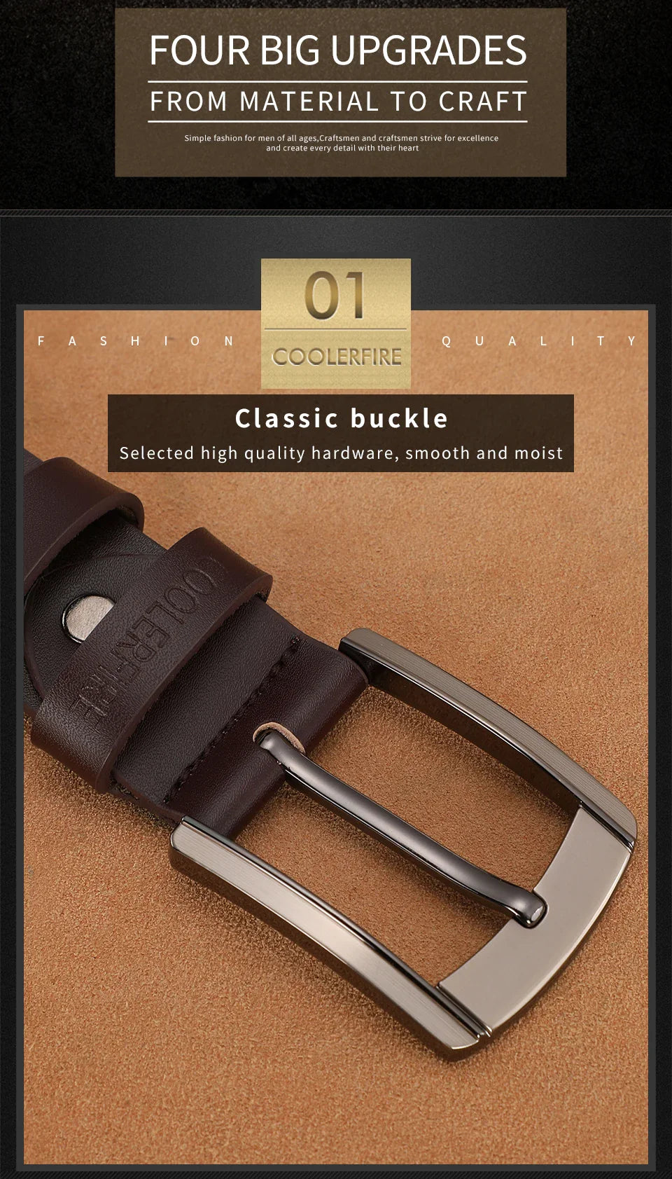 Men's High-Quality Genuine Leather Belt – Luxury Designer Cowskin Fashion Strap for Jeans & Cowboy Style