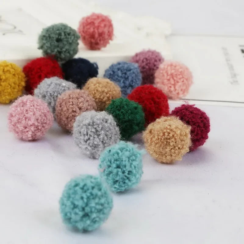 10Pcs Soft Pompom Balls 15/20mm - Fluffy Plush Craft Furballs for DIY Sewing, Home Decor & Christmas Tree Decoration