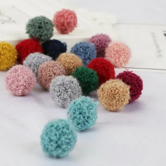 10Pcs Soft Pompom Balls 15/20mm - Fluffy Plush Craft Furballs for DIY Sewing, Home Decor & Christmas Tree Decoration