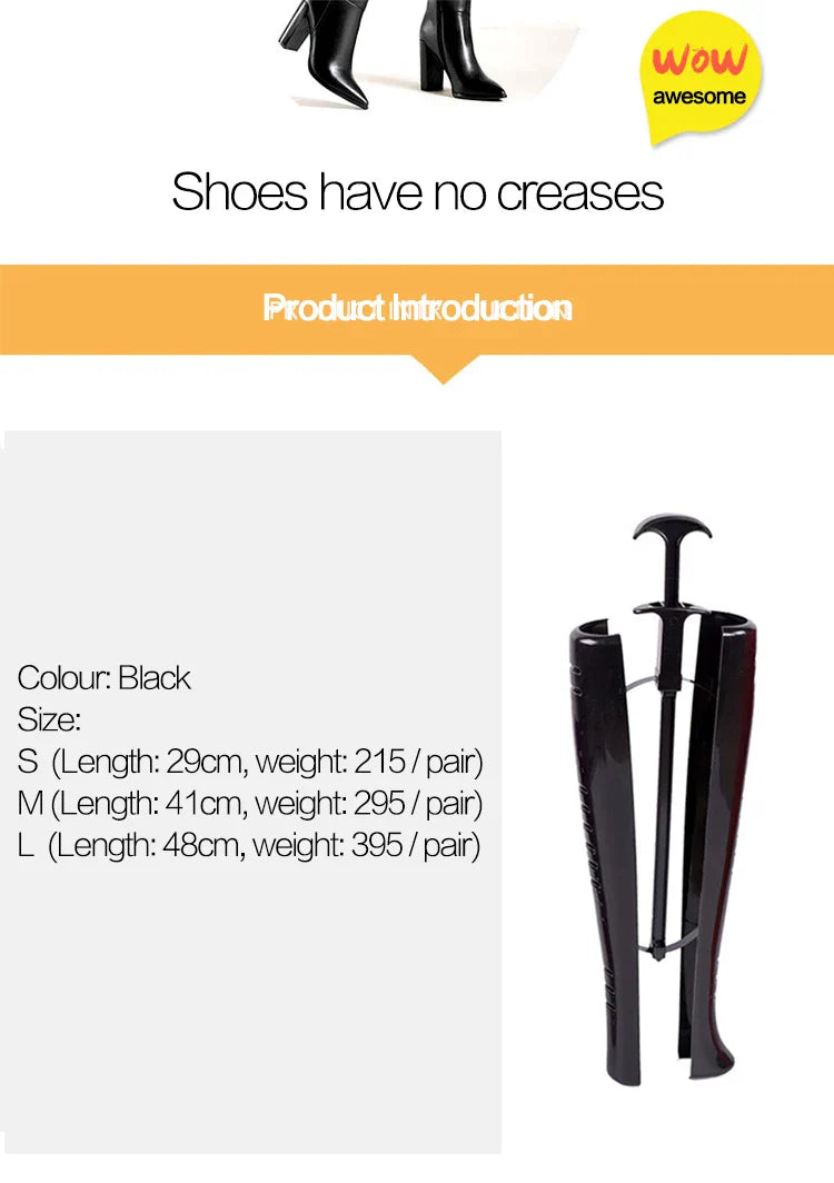 2 Pcs Black Boot Shapers | Practical Long Boot Supporters, Stretcher & Creative Home Storage Holder Hangers