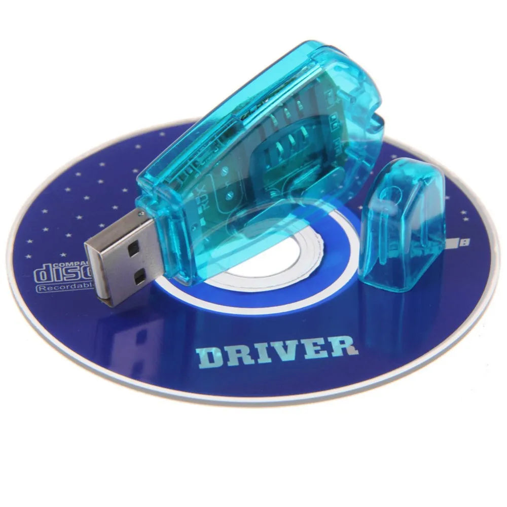 Mobile Phone USB Mini SIM Card Reader and Writer - Backup Kit for GSM/CDMA/WCDMA, SMS Adapter Converter with Disk for Cellphones