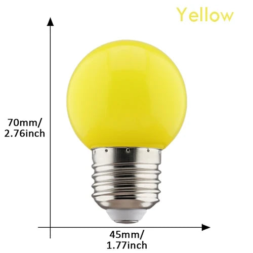 G45 E27 LED Light Bulbs 2-Pack - Colorful 220V Lamps for Christmas, Weddings & Indoor Party Lighting
