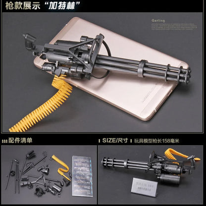 1/6 Scale M134 Minigun Model - Gatling Gun Assembly Collectible for Army & Terminator Displays
