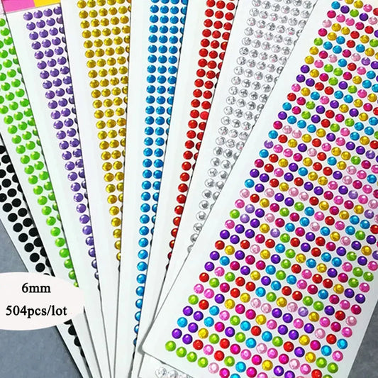 Self Adhesive Rhinestone Stickers - 504/900PCS Acrylic Gems for DIY Crafts & Scrapbooking