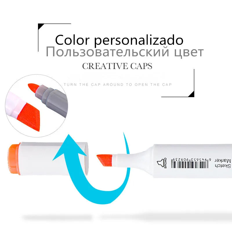TOUCHNEW Alcohol Sketch Markers - Dual Tip Brush Pens for Manga Drawing & Art Supplies