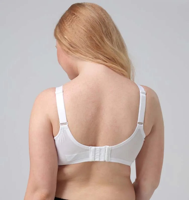 Women's White Cotton Bra - Large Bust C-F Cup Push-Up Seamless Lace Comfort Bra