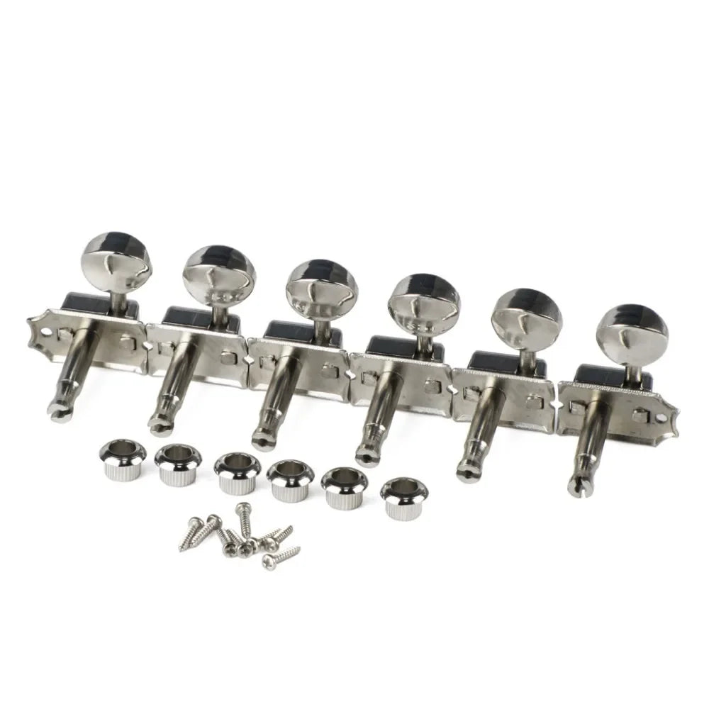 FLEOR 6-in-Line Nickel Silver Electric Guitar Tuners — Vintage Machine Heads, Tuning Keys Pegs for 6R Guitar