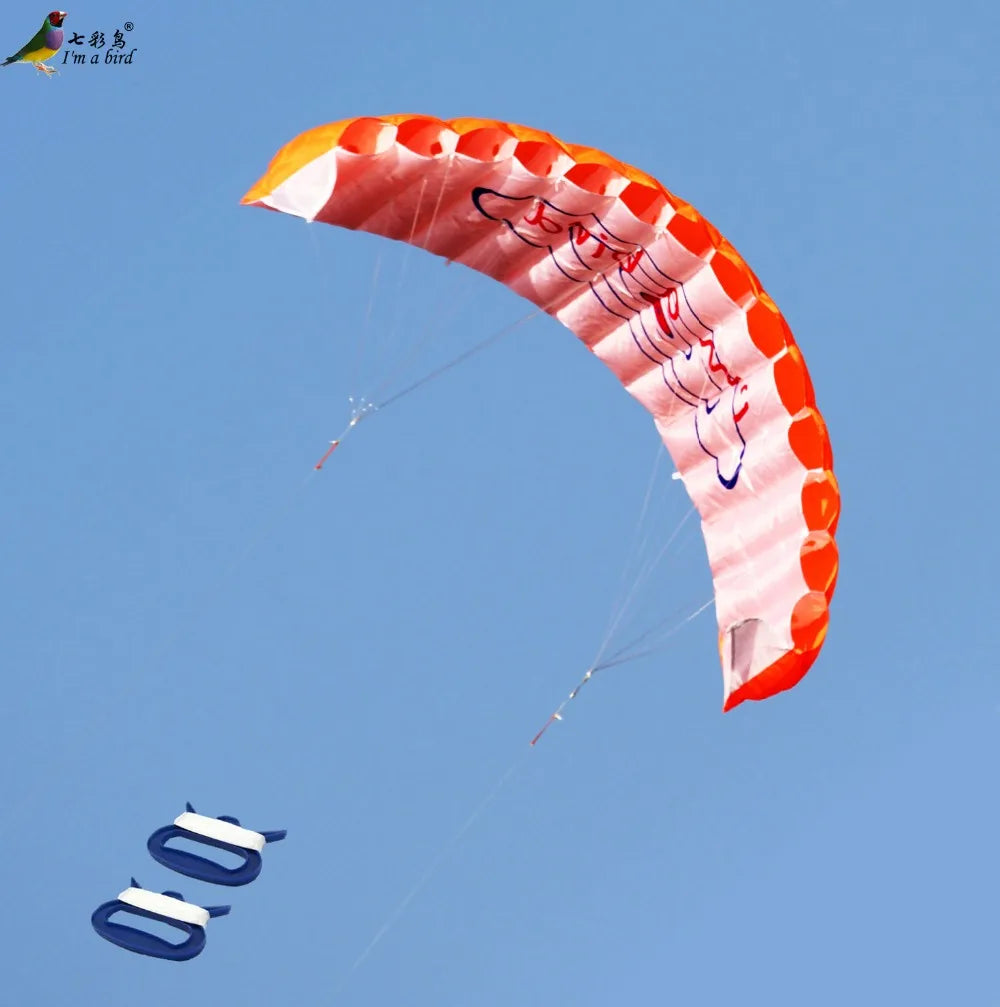 Rainbow Stunt Parafoil Kite - Outdoor Dual Line Power Sports Kite for Beginners & Beach Fun
