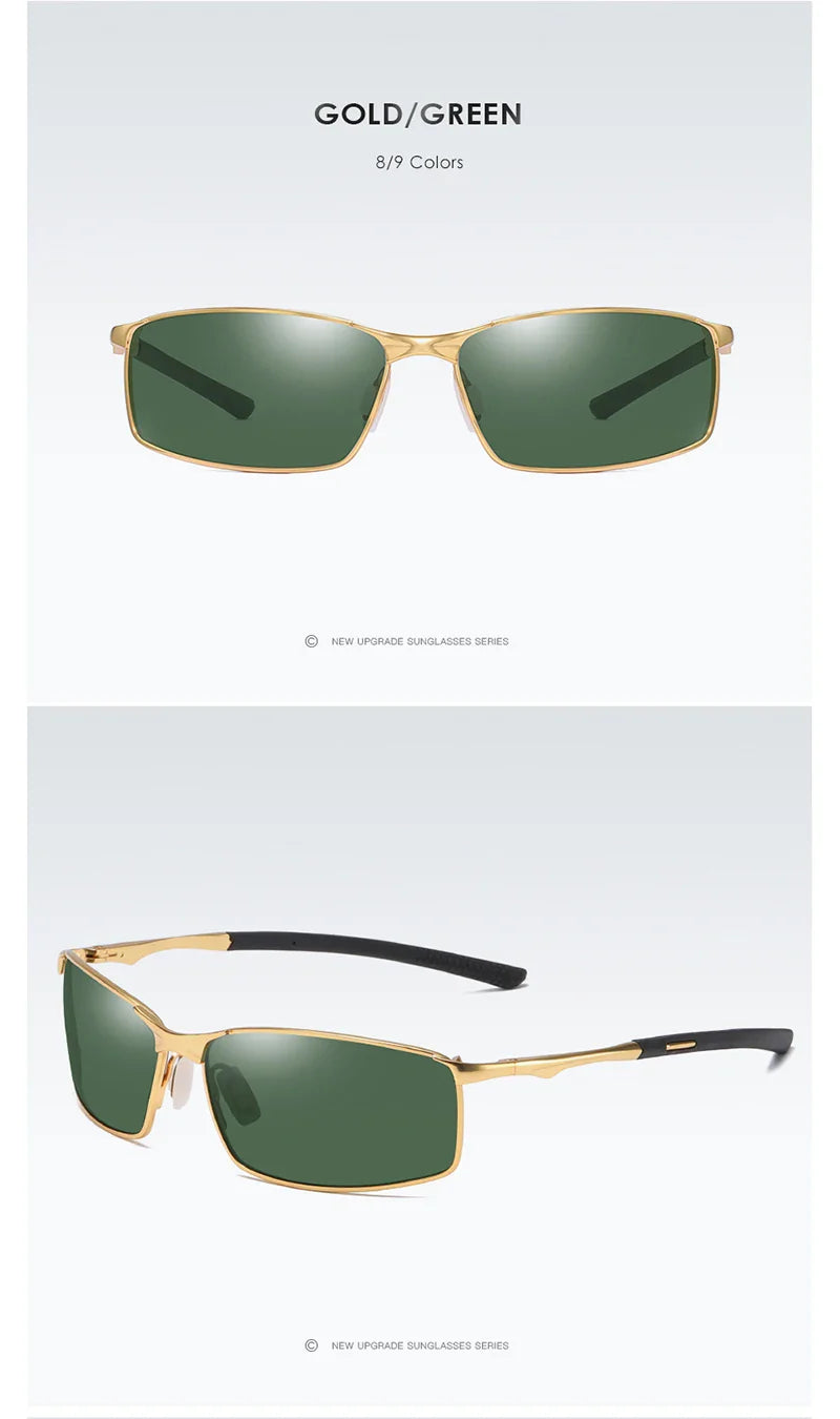 Aoron Polarized Sunglasses – UV400 Anti-Glare Metal Frame Driving Glasses for Men & Women