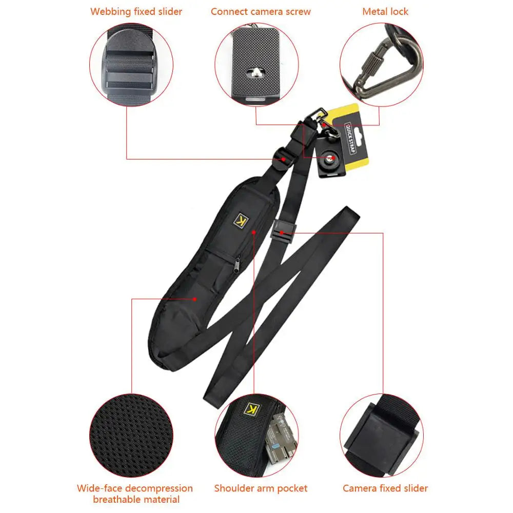 Portable Shoulder Camera Strap: DSLR Digital SLR Camera Canon Nikon Sony Quick Rapid Neck Strap Belt - Camera Accessories