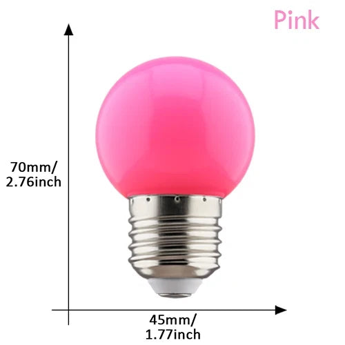 G45 E27 LED Light Bulbs 2-Pack - Colorful 220V Lamps for Christmas, Weddings & Indoor Party Lighting