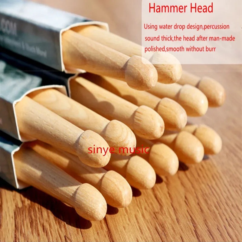 Professional Hickory Wood Drum Sticks Pair – 5A / 5B / 7A Drumsticks for Acoustic or Electronic Drums
