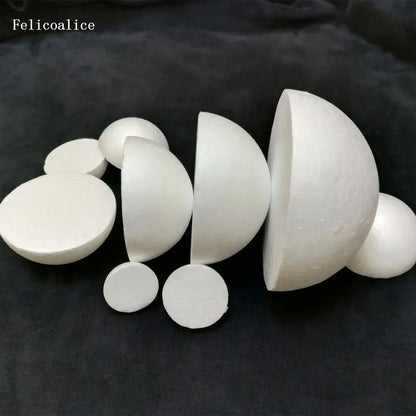Half Round Styrofoam Foam Balls for DIY Crafts – Solid Polystyrene, 4–30cm for Christmas & Kids Projects