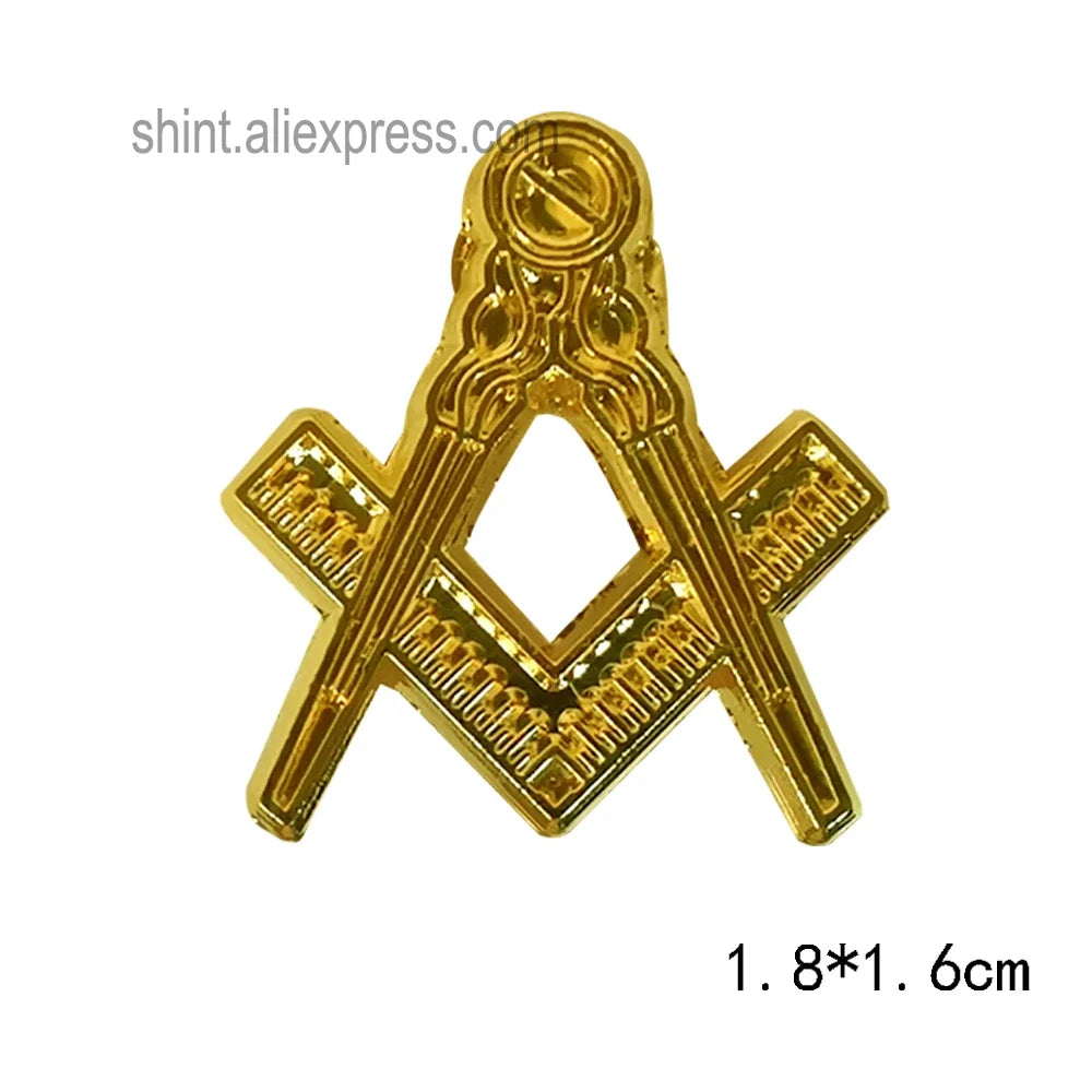 Masonic Freemason Lapel Pin - Forget Me Not Sun Past Master Commemorative Badge for Freemasonry Accessories & Collectors