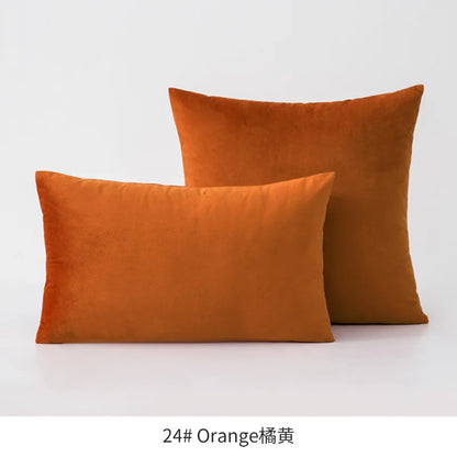 Inyahome Soft Velvet Cushion Cover - Pink Grey Beige Green Decorative Pillowcase For Bedroom Sofa 30x50cm 45x45cm