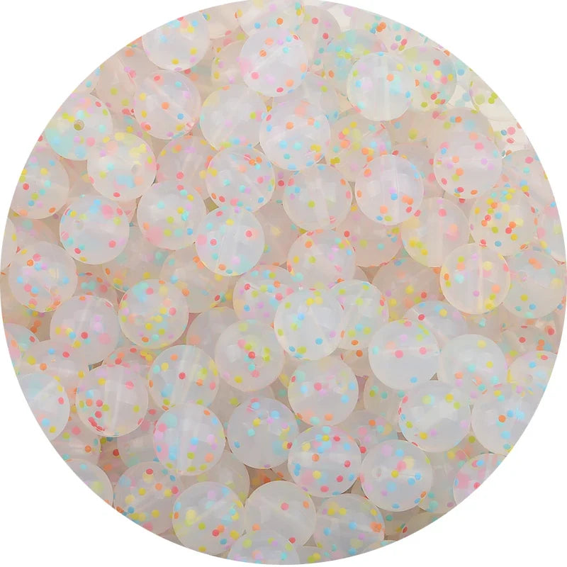 LOFCA Silicone Teething Beads - 20pcs 15mm Round Baby Chew Beads for DIY Teether Toys Infant Accessories