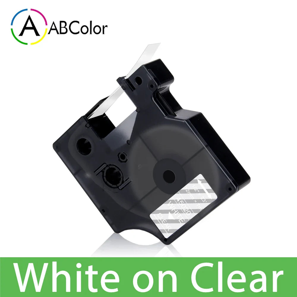 12mm Black on White Label Tape Cartridge Compatible with Dymo LabelManager 160 & 280