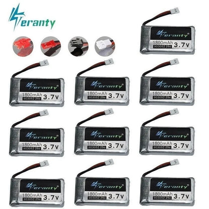 3.7V 1800mAh Rechargeable LiPo Battery - XH2.54 Plug for SYMA X5SW, KY601S & RC Drones