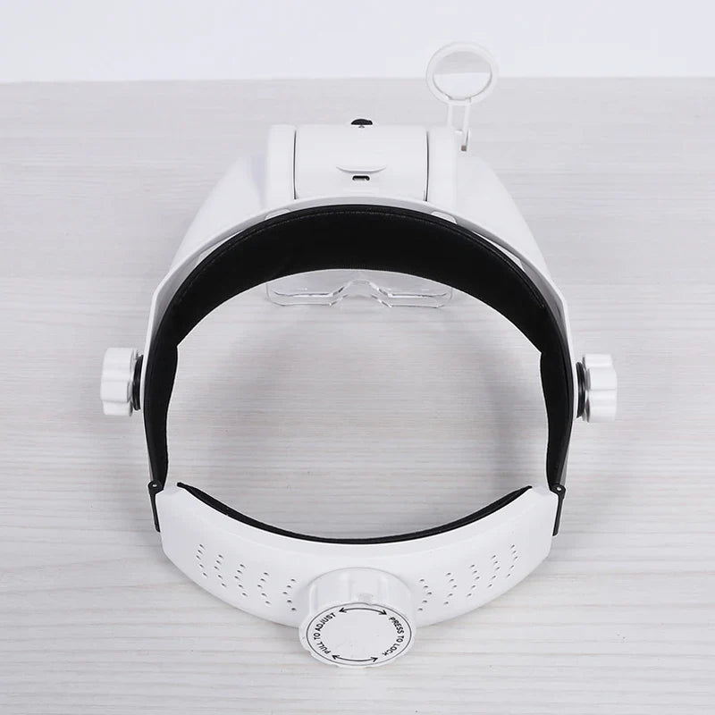 USB Rechargeable Magnifying Glasses Loupe with LED – Watchmaker Repair Tool Headband Magnifier (1.5x-3.5x)