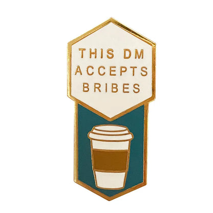 DND Dungeon Master Brooch - Coffee Lapel Pin for Tabletop Gamer Fans & Collectors