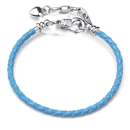 BAOPON 9-Color Leather Charm Bracelet - DIY Chain Jewelry Gift for Women & Girls