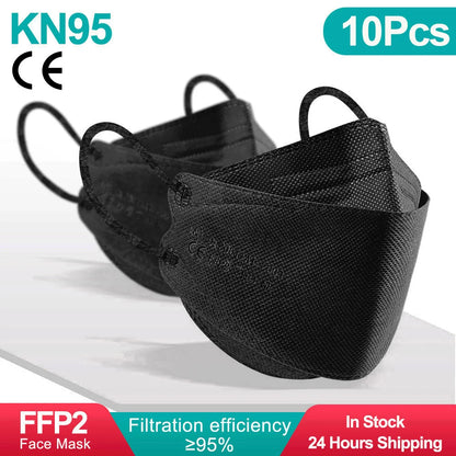 Colored FFP2 KN95 Face Masks – 4-Layer Protective Mascarillas, Certified N95/FFP2 Safety Mask