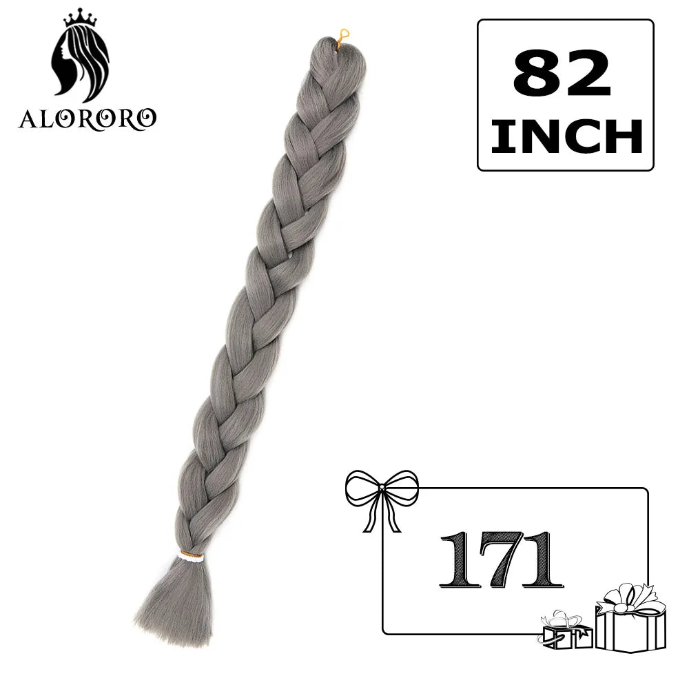 82-Inch Synthetic Braiding Hair Extensions – Jumbo Crochet Box Twist Braids in Green, Red, Pink & Yellow, Pure Color Wholesale