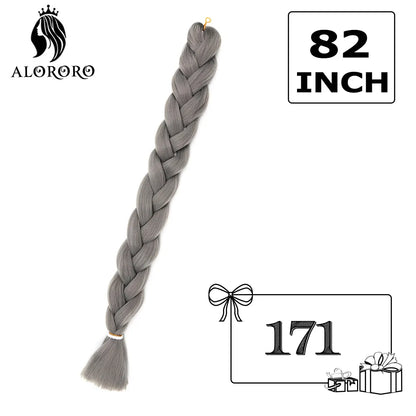 82-Inch Synthetic Braiding Hair Extensions – Jumbo Crochet Box Twist Braids in Green, Red, Pink & Yellow, Pure Color Wholesale