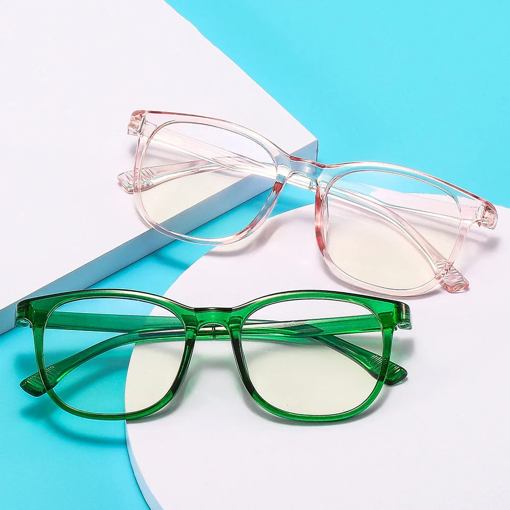 Transparent Blue Light Blocking Glasses – Square & Round Computer Eyewear for Men & Women