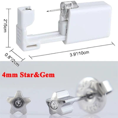 Disposable Sterile Ear Piercing Kit - Safe No Pain Tragus Piercing Gun Tool for Baby and Adult Ear Piercing