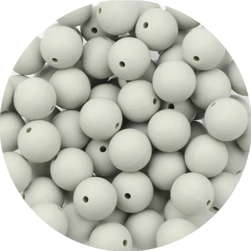 LOFCA Silicone Teething Beads - 20pcs 15mm Round Baby Chew Beads for DIY Teether Toys Infant Accessories