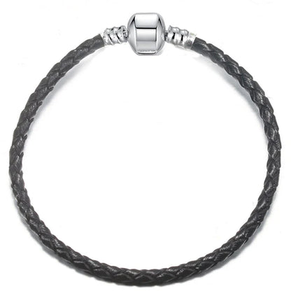 BAOPON 9-Color Leather Charm Bracelet - DIY Chain Jewelry Gift for Women & Girls