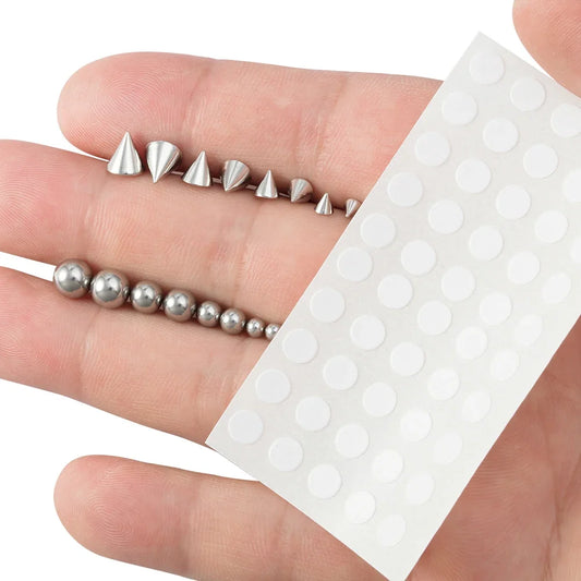 Fake Piercing Jewelry Set - Stick-On Eyebrow, Lip, Nose, Belly & Ear Studs Non-Piercing Accessories