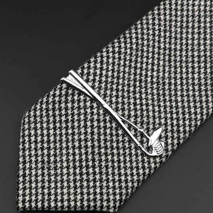 Men’s Stainless Steel Tie Clip - Car Airplane Fork Spoon Shape Necktie Pin Gift Accessory