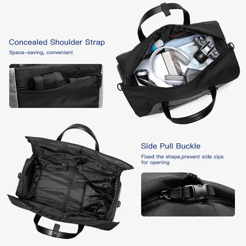 OZUKO Multifunction Men’s Travel Bag – Large Capacity Waterproof Suit Luggage Duffel with Shoe Pocket