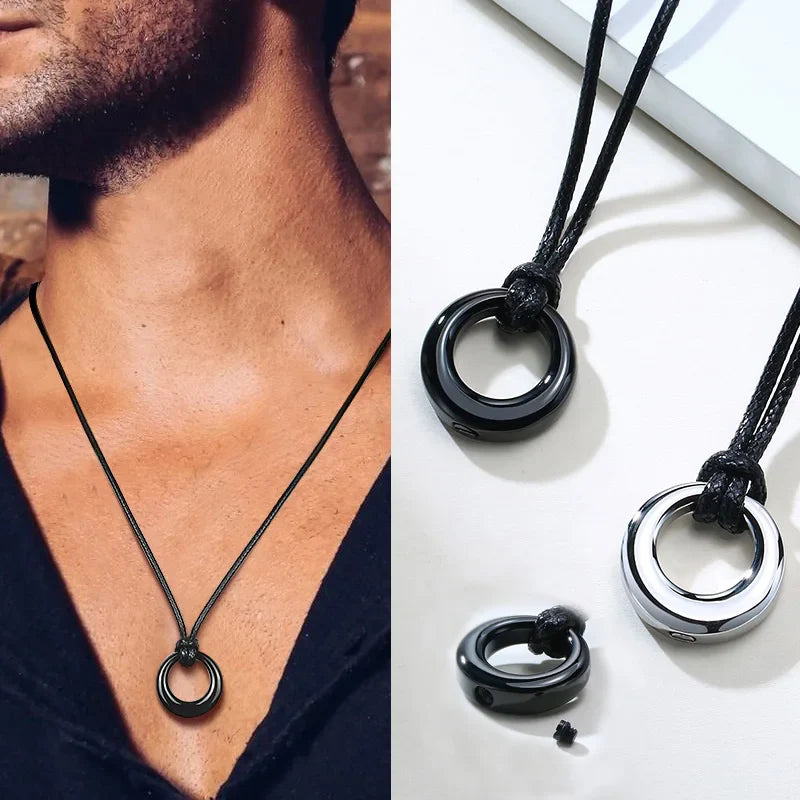 Circle of Life Eternity Love Karma Necklace – Memorial Pendant Ashes Jewelry for Women & Men, Keepsake Cremation Bracelets