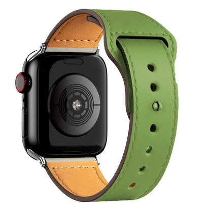 Leather Band for Apple Watch Ultra 2 – Compatible 49mm/45mm/44mm/41mm/40mm/38mm, Wrist Bracelet Strap for iWatch Series 3–9, SE, 4, 5, 6, 7, 8 & 9