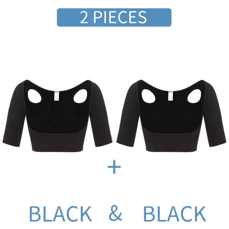 Upper Arm Shaper for Women – Shoulder Slimmer Compression Sleeves & Posture Corrector Body Shapewear Top