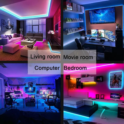 USB RGB LED Strip Light - 5050 SMD Flexible Bluetooth LED Tape Lamp for TV Desktop Room Decoration