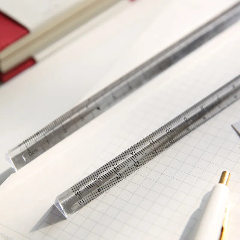 Clear Triangle Ruler: Transparent Stationery Essential for School Supplies - Mohamm 1PC
