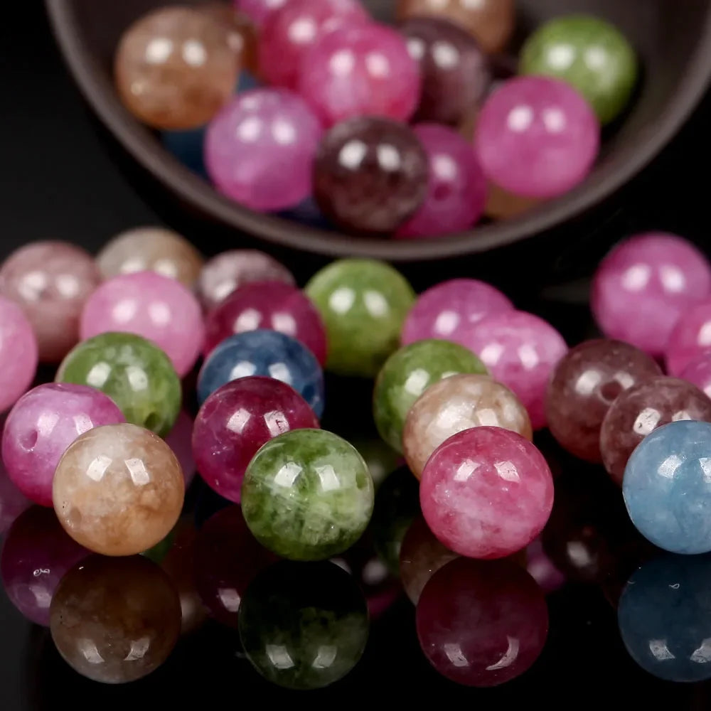 Natural Gemstone Spacer Beads - Tiger Eye, Amazonite, Lava, Turquoise & Agate Loose Beads for DIY Jewelry Bracelets